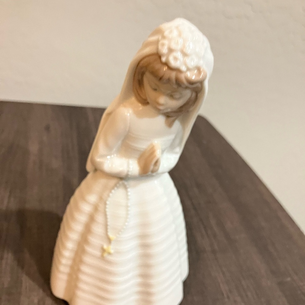Rare Vintage Nao Lladro Girl Praying Confirmation Communion Religion Catholic ++